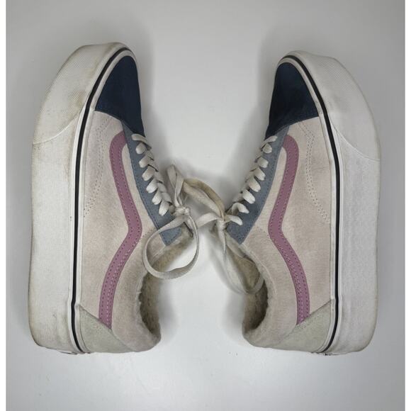Vans Old Skool Stackform Sneakers Womens 10 Unisex Multi Pig Suede Sherpa Low - Picture 6 of 8